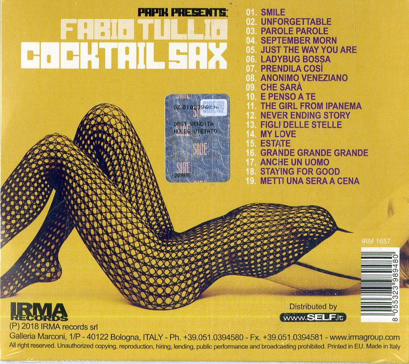 Papik Pres Fabio Tullio - Cocktail Sax Cd 8055323989480