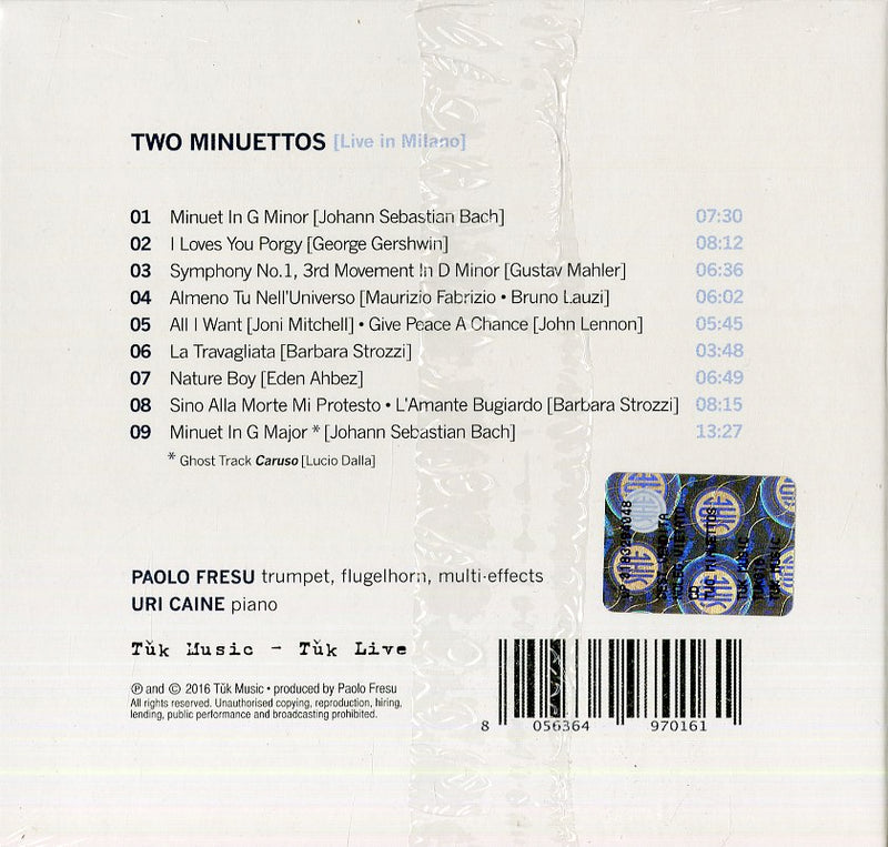 Fresu Paolo & Caine Uri - Two Minuettos - Live In Milano CD 8056364970161