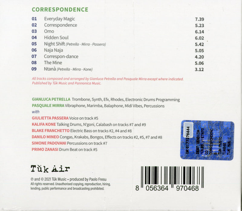 Petrella Gianluca, Mirra Pasquale - Correspondence Cd 8056364970468