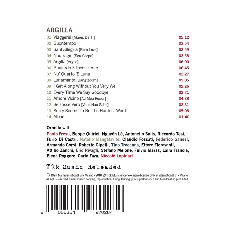 Vanoni Ornella - Argilla (Remastered 2018) Cd 8056364975029