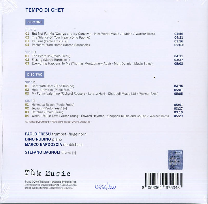 Fresu Paolo - Tempo Di Chet Lp 8056364975043