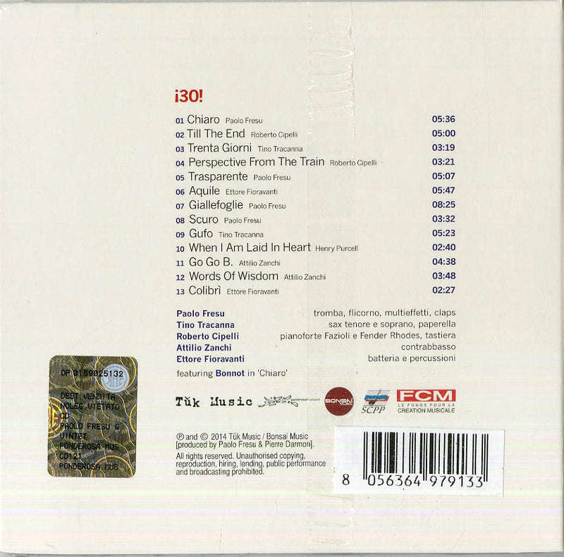 Fresu Paolo Quintet - I 30! Cd 8056364979133