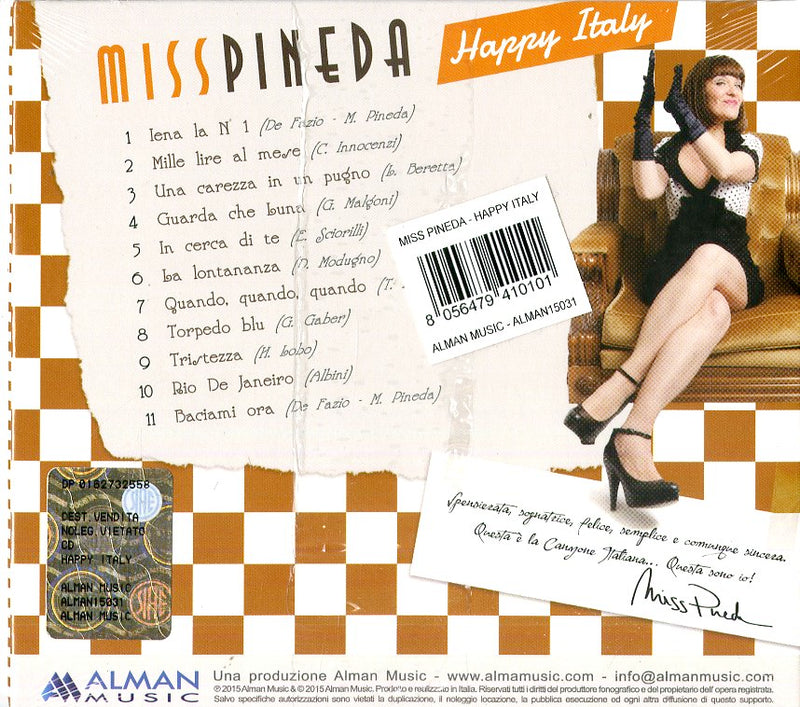 Miss Pineda - Happy Italy Cd 8056479410101