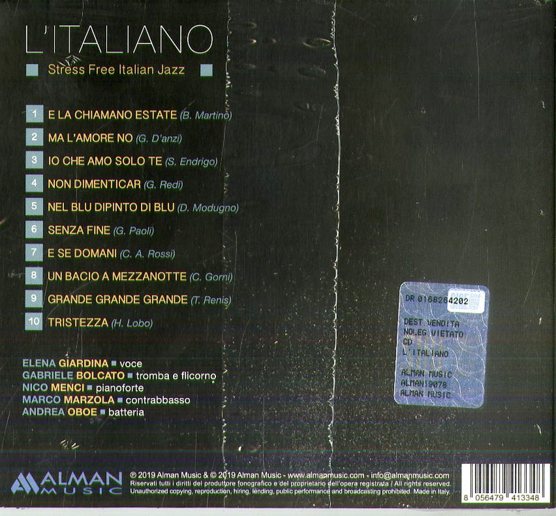 Club Bolcato( Feat Elena Giardina) - L'Italiano (Digipack) Cd 8056479413348