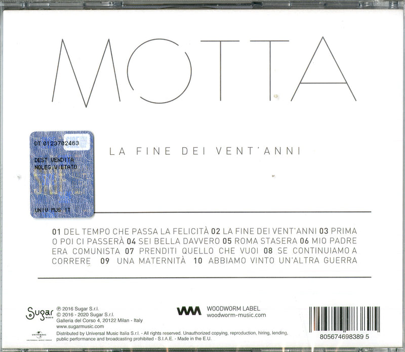 Motta - La Fine Dei Vent'Anni Cd 8056746983895