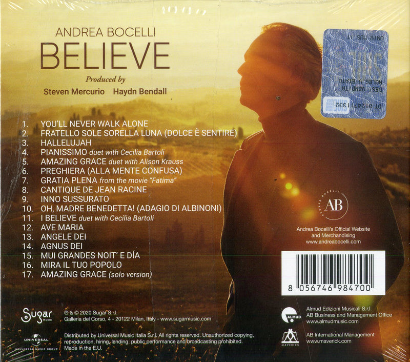 Bocelli Andrea - Believe (Deluxe Edt. Digipack + 3 Brani) Cd 8056746984700