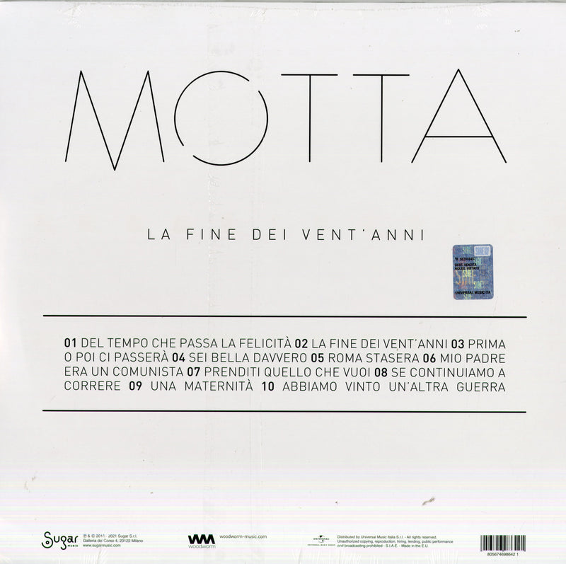 Motta - La Fine Dei Vent'Anni Lp 8056746986421