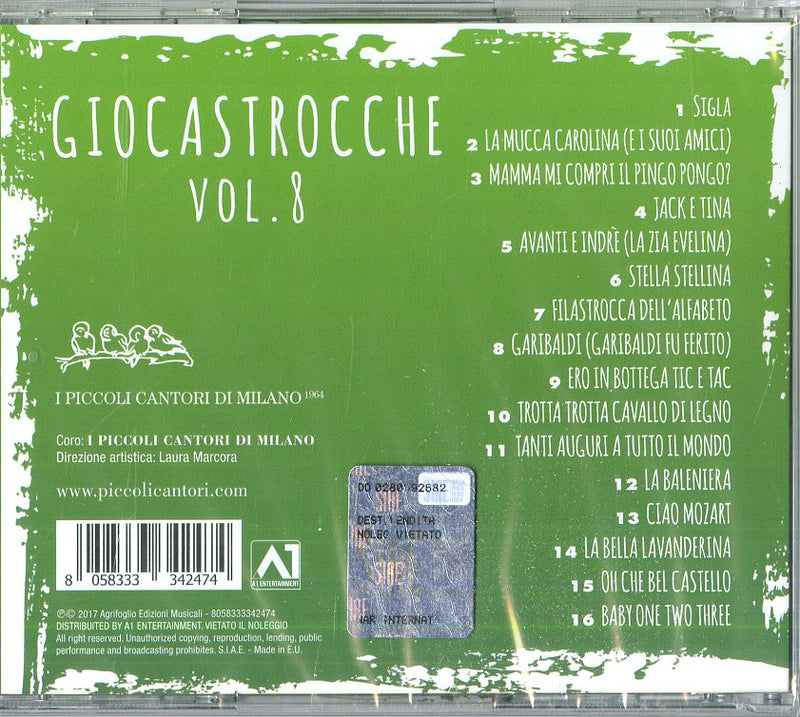 Coro I Piccoli Cantori Di Milano - Giocastrocche Vol.8 Cd 8058333342474