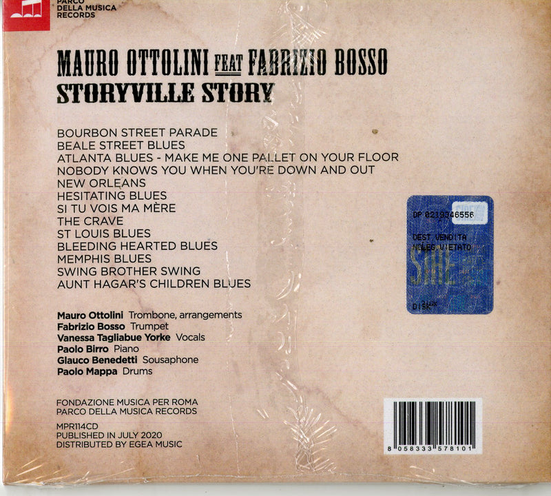 Ottolini Mauro( Feat Bosso Fabrizio) - Storyville Story CD 8058333578101