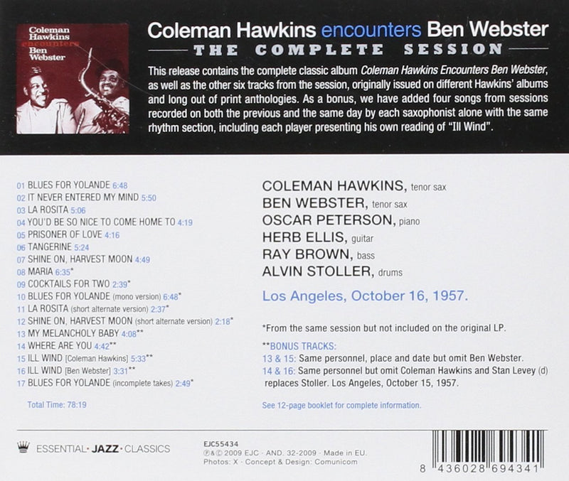 Hawkins Coleman - Coleman Hawkins Encounters Ben Webster - Cd 8436028694341
