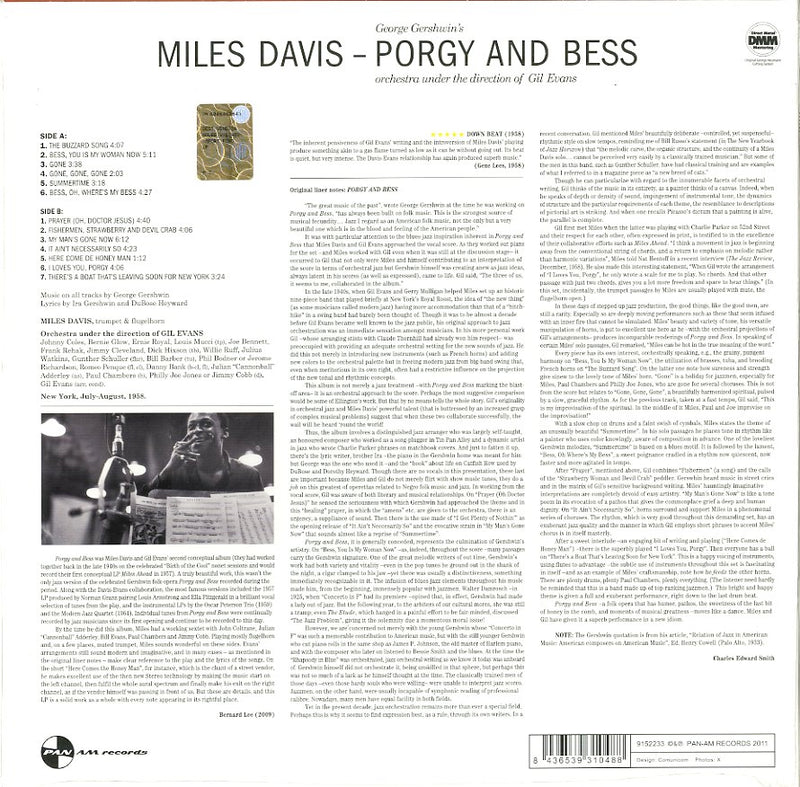 Davis Miles - Porgy And Bess Lp 8436539310488
