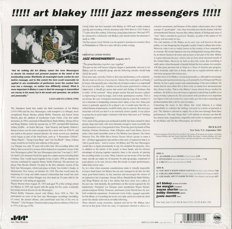 Blakey Art - !!!!Jazz Messengers!!!! [Lp] Vinile LP - Vinyl record 8436542011044