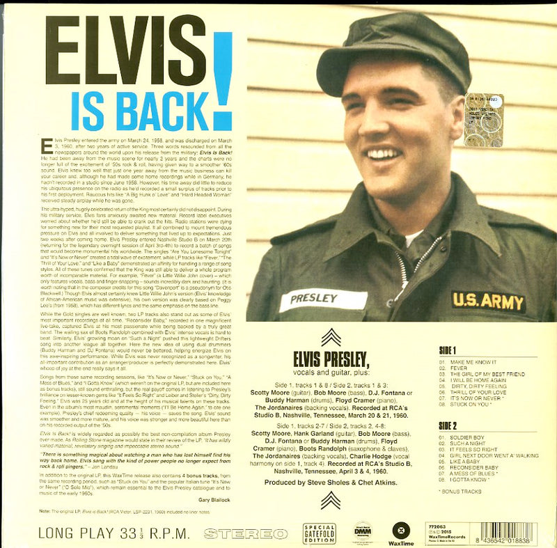 Presley Elvis - Elvis Is Back! (180Gr.) Vinile LP - Vinyl record 8436542018838