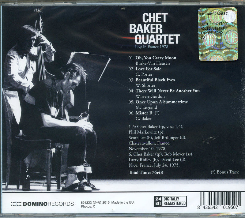 Baker Chet - Live In France 1978 Cd 8436542019507