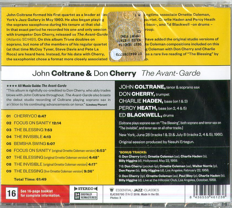 Coltrane John & Cherry Don - The Avant Garde (+ 4 Bonus Tracks) Cd 8436559461238