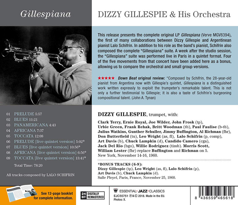 Gillespie Dizzy - Gillespiana (+ 4 Bonus Tracks) Cd 8436559465618