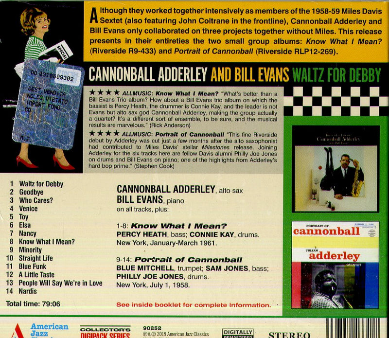 Adderley Cannonball & Evans Bill - Waltz For Debby (Know What I Mean? + Portrait Of Cannonball) CD 8436559466417