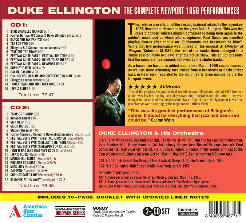 Ellington Duke - The Complete Newport 1956 Performances (+ 6 Bonus Tracks) CD 8436559467711