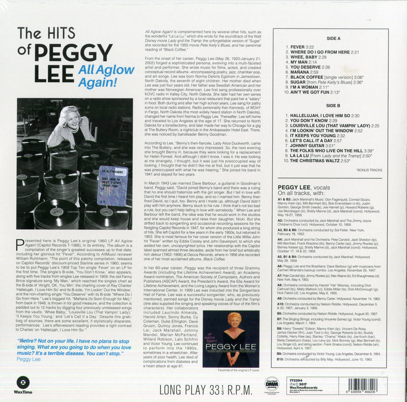 Lee Peggy - All Aglow Again (180 Gr.) Lp 8436559468206