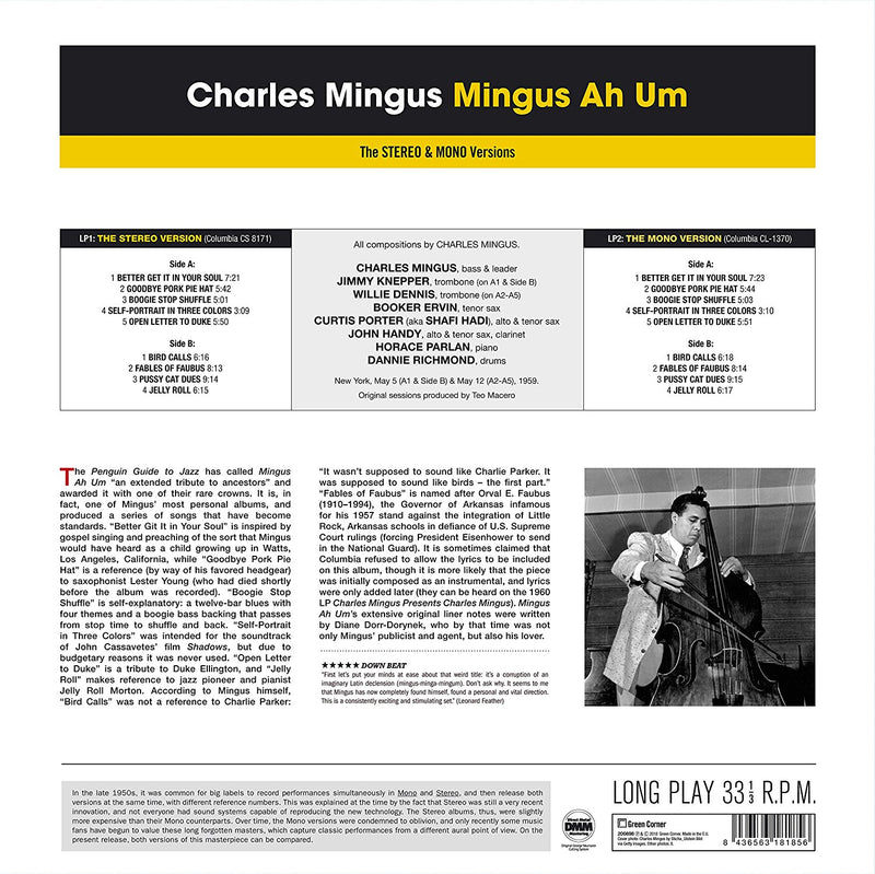 Mingus Charles - Ah Hum (The Original Stereo & Mono Versions) Lp 8436563181856