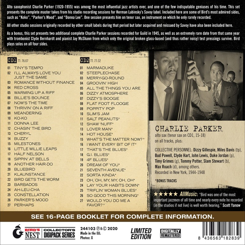 Parker Charlie - The Complete Savoy Masters - Centennial Celebration Collection Cd 8436563182839