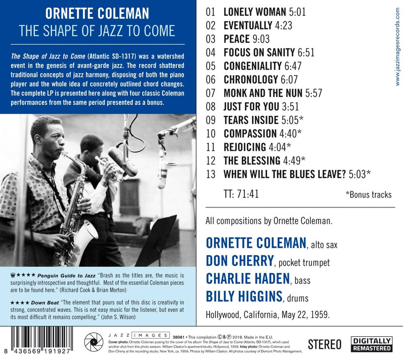 Coleman Ornette - The Shape Of Jazz To Come (+ 5 Bonus Tra Cd 8436569191927