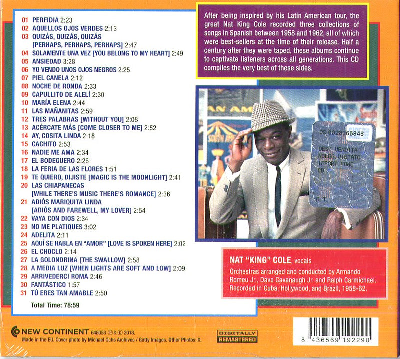 Cole Nat King - Cole En Espanol Greatest Hits Cd 8436569192290