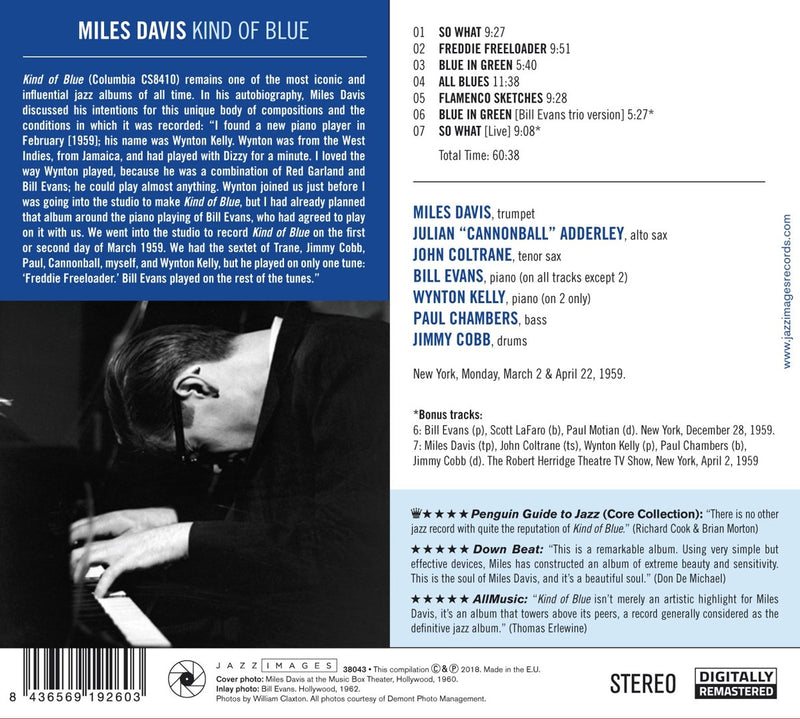 Davis Miles - Kind Of Blue (+ 2 Bonus Tracks) CD 8436569192603