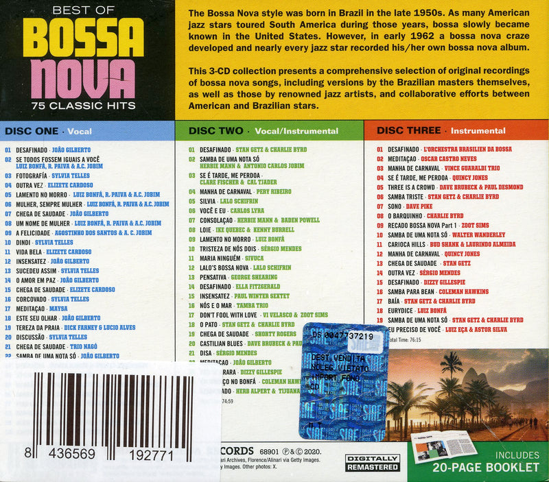 Compilation - Best Of Bossa Nova 75 Classic Original All Time Classic (Digipack) CD 8436569192771