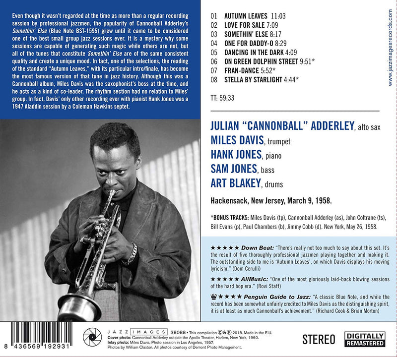 Adderley Cannonball & Davis Miles - Somethin' Else (+ 3 Bonus Tracks) Cd 8436569192931