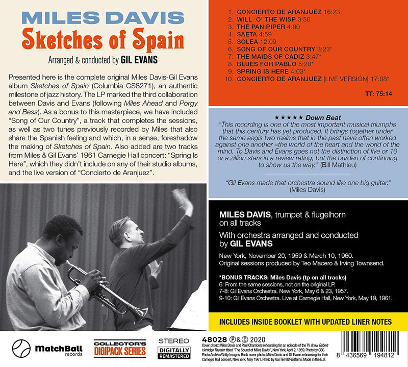 Davis Miles - Sketches Of Spain (+ 5 Bonus Tracks) CD 8436569194812