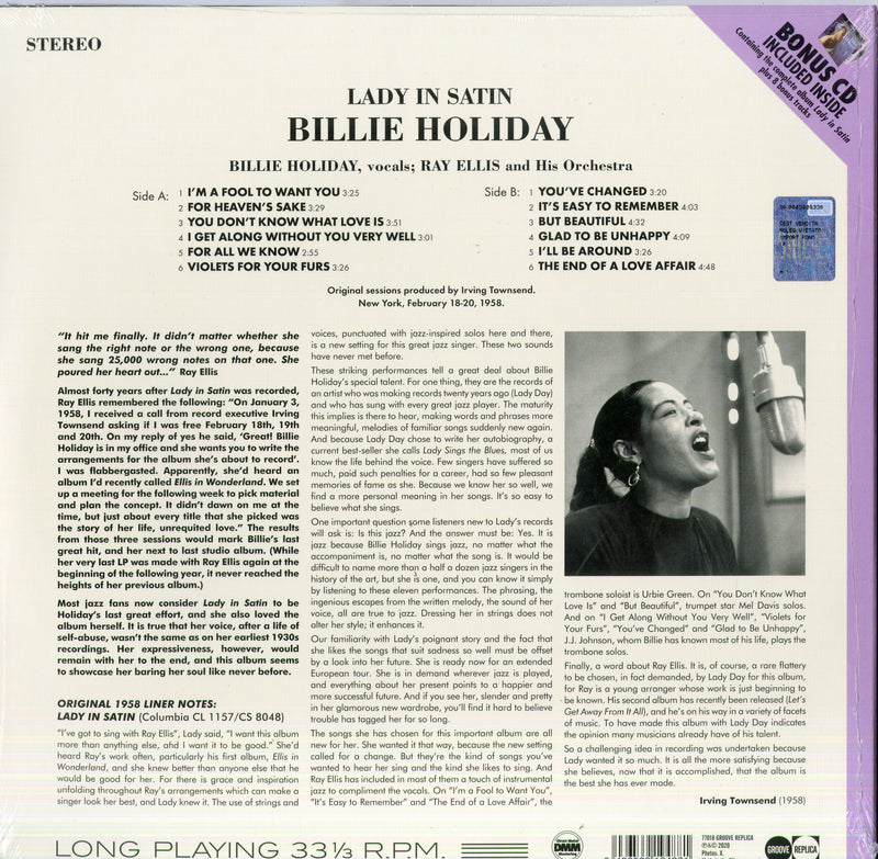 Holiday Billie - Lady In Satin (Lp + Cd) Lp 8436569194881