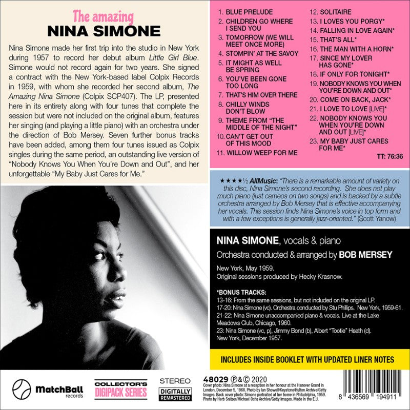 Simone Nina - The Amazing Nina Simone (+ 11 Bonus Tracks) Cd 8436569194911