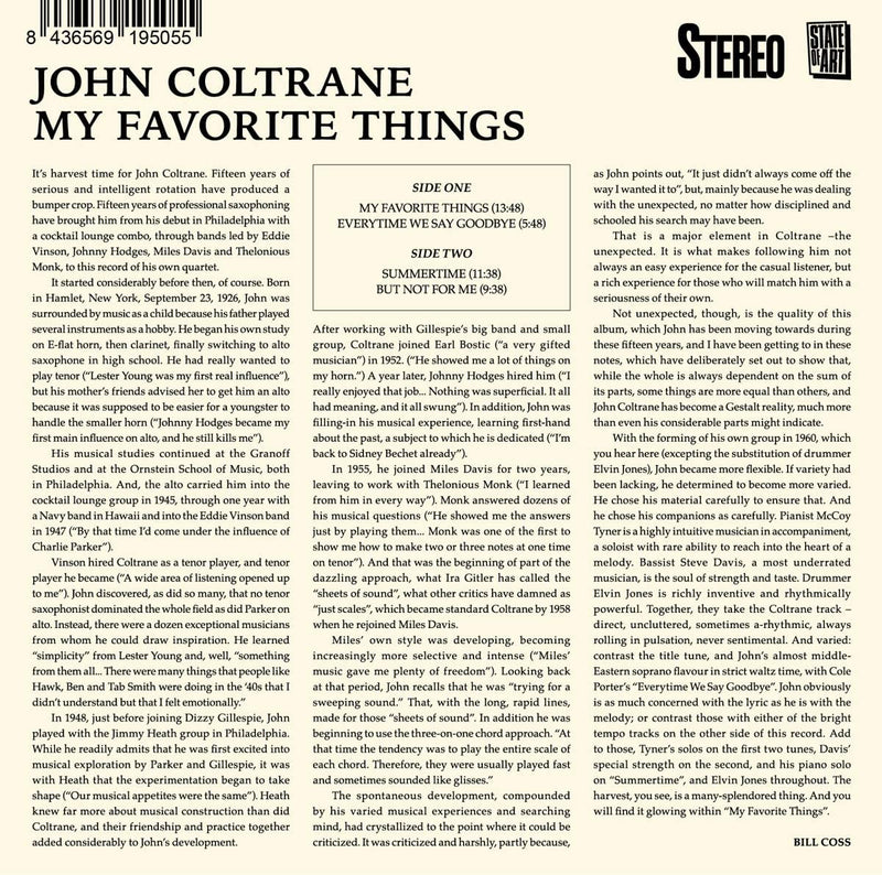 Coltrane John - My Favorite Things (+ 4 Bonus Tracks) (Digipack) Cd 8436569195055