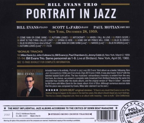 Evans Bill - Portrait In Jazz Cd 8437012830608