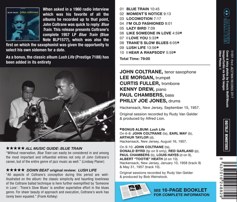 Coltrane John - Blue Train (+ Lush Life) Cd 8437016248829