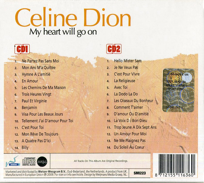 Dion Celine - My Heart Will Go On CD 8712155116360