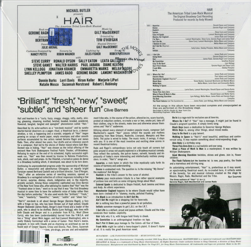 O.S.T.-Hair - Hair (Original Broadway Cast) (180 Gr. Vinyl Black + Booklet 8 Pag.) Lp 8719262019836