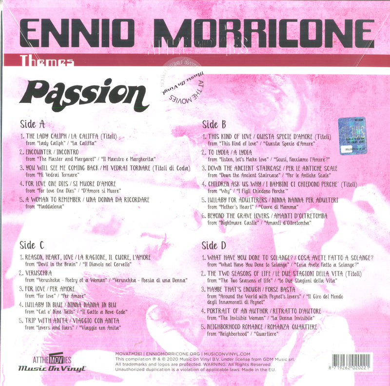 Morricone Ennio - Passion Themes (180 Gr. Vinyl Black Gatefold Sleeve) Lp 8719262020221