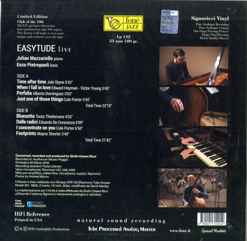 Mazzariello Julian & Pietropaoli Enzo - Easytude Live (Lp Usa) Lp 9780201314212