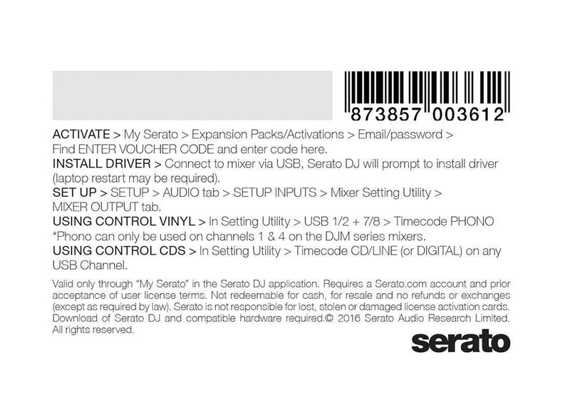 Serato DJ Club-Kit (scratchcard)