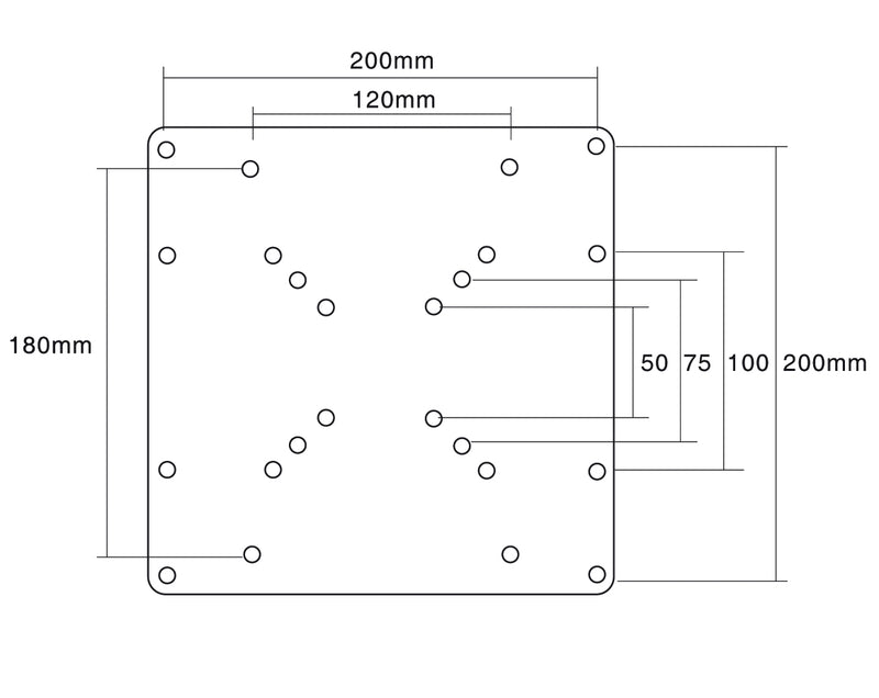 Piastra di conversione VESA per monitor/tv da 10/30" (colore nero)