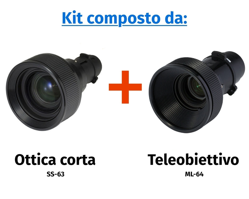 Kit Hitachi composto da ottica corta SS-63 e teleobiettivo ML-64