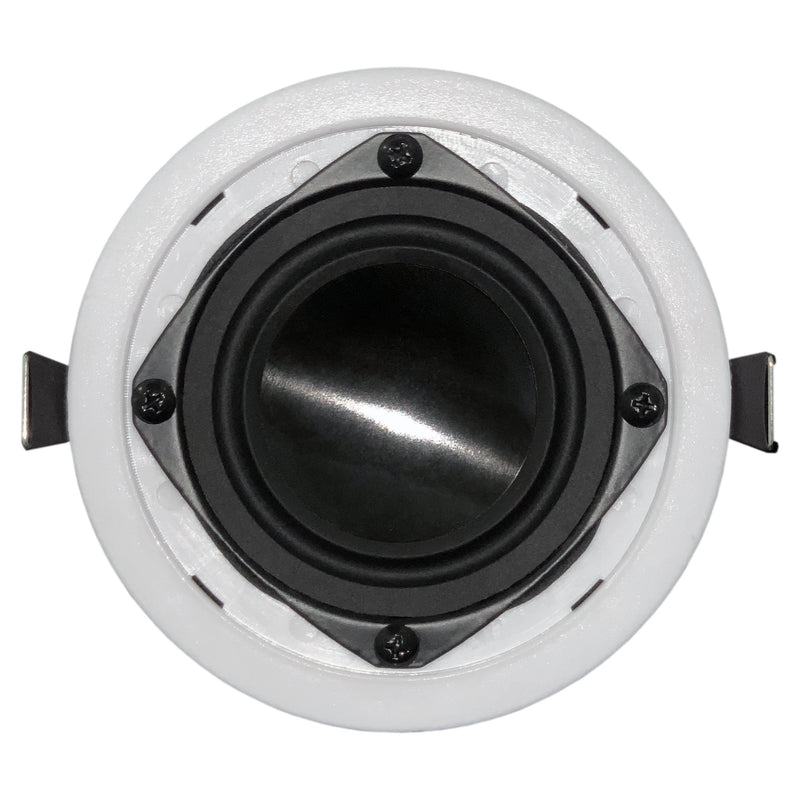 Coppia di mini diffusori da incasso a soffitto con sistema di installazione tramite clip "ECS-4.0", diametro woofer 4", 50W (bianco)