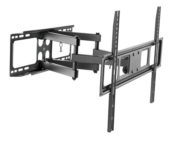 Supporto da parete inclinabile e orientabile con 2 snodi per monitor con portata 40kg e VESA fino a 600x400mm, nero