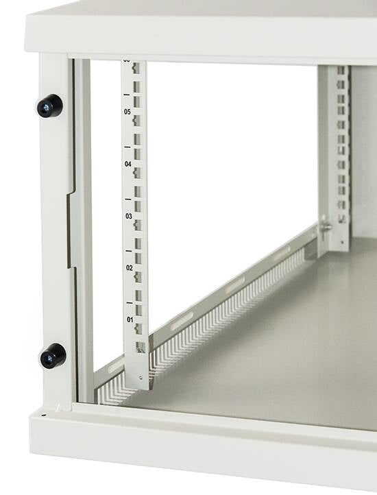 Armadio rack 19" 6 unità da muro 540x350x600mm (LxAxP), grigio con porta frontale in vetro