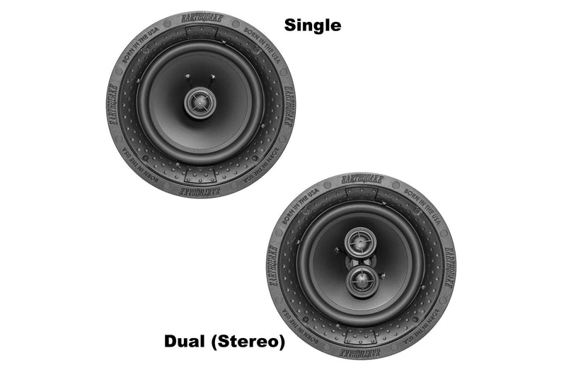 Coppia di diffusori a soffitto full range Earthquake "R-650", diametro woofer 6.5" 160W con tweeter orientabili